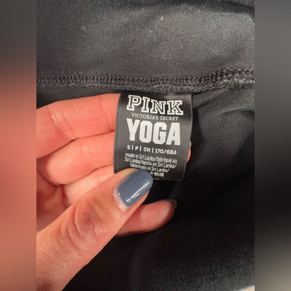 Victoria's Secret PINK High Waist Yoga Full Length Leggings Black Striped Small - Picture 9 of 9